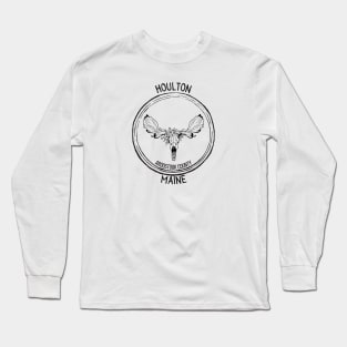 Houlton Maine Moose Skull Long Sleeve T-Shirt